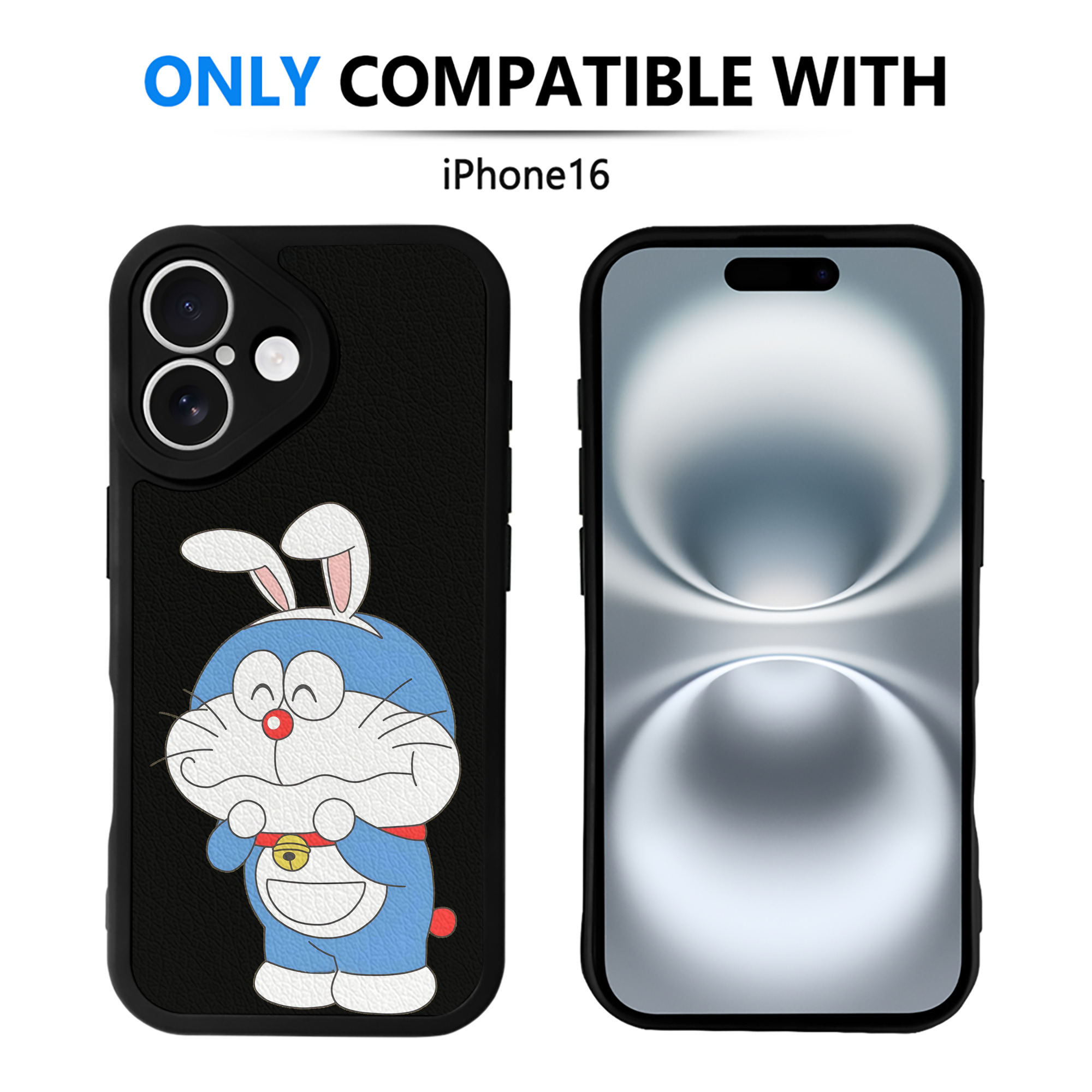 （画像用） ドラえもん Doraemon 【iPhone 16シリーズ対応】シリコンスマホケース（レザー調） 材質：シリコン